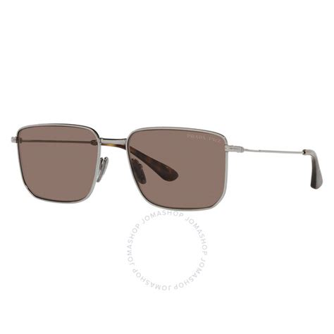 Prada Polarized Light Brown Rectangular Men's .